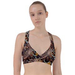 Midnight Never Ends, A Red Checkered Diner Fractal Sweetheart Sports Bra by jayaprime