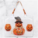Funny Halloween Pumpkins Zipper Medium Tote Bag View1