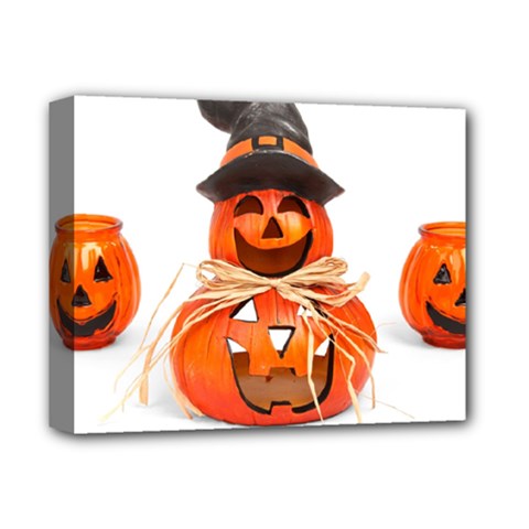 Funny Halloween Pumpkins Deluxe Canvas 14  X 11  by gothicandhalloweenstore