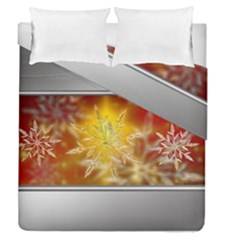 Christmas Candles Christmas Card Duvet Cover Double Side (queen Size) by Celenk