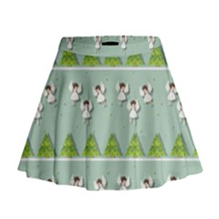 Christmas Angels  Mini Flare Skirt by Valentinaart