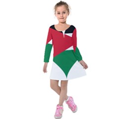 Heart Love Affection Jordan Kids  Long Sleeve Velvet Dress by Celenk