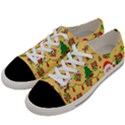 Santa and Rudolph pattern Women s Low Top Canvas Sneakers View2