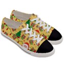 Santa and Rudolph pattern Women s Low Top Canvas Sneakers View3