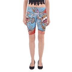 Illustration Characters Comics Draw Yoga Cropped Leggings by Celenk