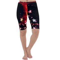 Circle Lines Wave Star Abstract Cropped Leggings  by Celenk