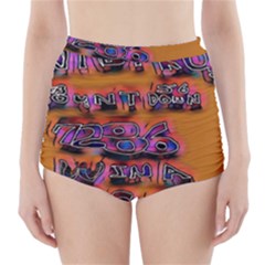 Words High-waisted Bikini Bottoms by MRTACPANS