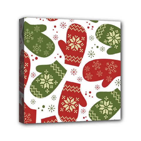 Winter Snow Mittens Mini Canvas 6  X 6  by allthingseveryone