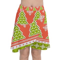 Christmas Tree Ugly Sweater Pattern Chiffon Wrap by allthingseveryone