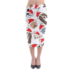 Christmas Puppies Midi Pencil Skirt by allthingseveryone