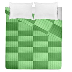 Wool Ribbed Texture Green Shades Duvet Cover Double Side (queen Size) by Celenk