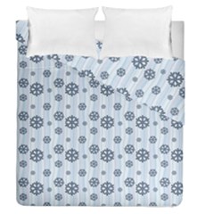 Snowflakes Winter Christmas Card Duvet Cover Double Side (queen Size) by Celenk