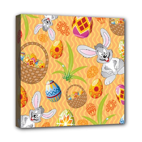 Easter Bunny And Egg Basket Mini Canvas 8  X 8  by allthingseveryone