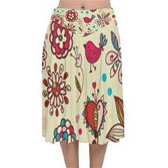 Spring Time Fun Velvet Flared Midi Skirt by allthingseveryone