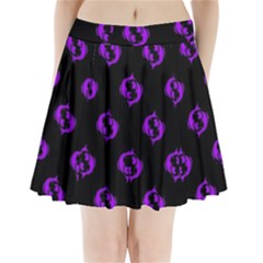 Purple Pisces On Black Background Pleated Mini Skirt by allthingseveryone