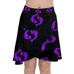 Purple Pisces On Black Background Chiffon Wrap by allthingseveryone