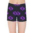 Purple Pisces On Black Background Kids Sports Shorts View1