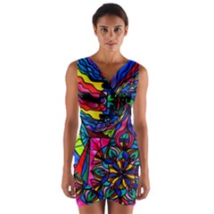 Non-attachment - Wrap Front Bodycon Dress by tealswan