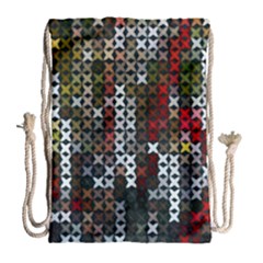 Christmas Cross Stitch Background Drawstring Bag (large) by Celenk