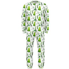 Watercolor Christmas Tree Onepiece Jumpsuit (men)  by patternstudio