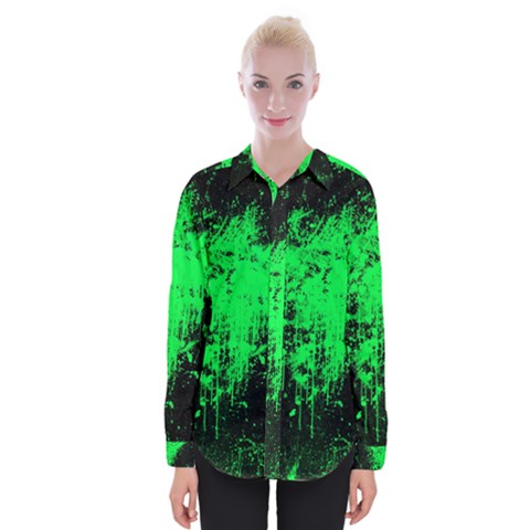 Green Triangle Splash Womens Long Sleeve Shirt by berwies