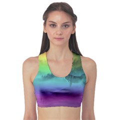 Yellowstone Wolfs Sunset Sports Bra by PodArtist