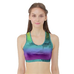 Yellowstone Wolfs Sunset Sports Bra With Border by PodArtist