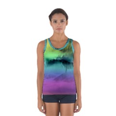 Yellowstone Wolfs Sunset Sport Tank Top  by PodArtist