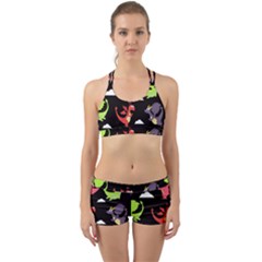 Cute Flying Dragons Back Web Sports Bra Set by Bigfootshirtshop