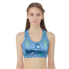 Cute Narwhal Pattern Sports Bra With Border by Bigfootshirtshop