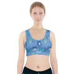 Cute Narwhal Pattern Sports Bra With Pocket by Bigfootshirtshop