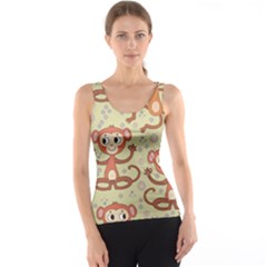 Cute Cartoon Monkeys Pattern Tank Top by Bigfootshirtshop