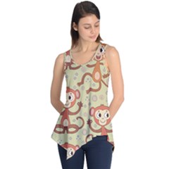 Cute Cartoon Monkeys Pattern Sleeveless Tunic by Bigfootshirtshop