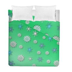 Snowflakes Winter Christmas Overlay Duvet Cover Double Side (full/ Double Size) by Celenk