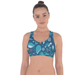 Cool Sea Life Pattern Cross String Back Sports Bra by Bigfootshirtshop