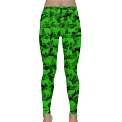 Bright Neon Green Catmouflage Classic Yoga Leggings by PodArtist