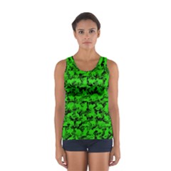 Bright Neon Green Catmouflage Sport Tank Top  by PodArtist