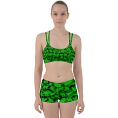 Bright Neon Green Catmouflage Women s Sports Set by PodArtist