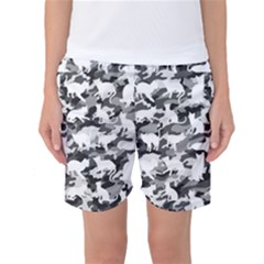 Black And White Catmouflage Camouflage Women s Basketball Shorts by PodArtist