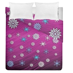 Snowflakes 3d Random Overlay Duvet Cover Double Side (queen Size) by Celenk