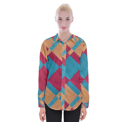 Fabric Textile Cloth Material Womens Long Sleeve Shirt by Celenk