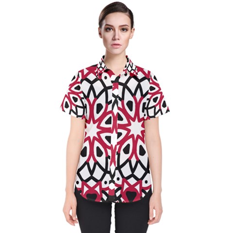 Mandala Flower Women s Short Sleeve Shirt by berwies