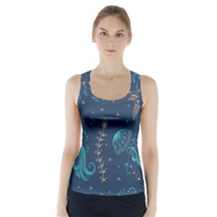 Arabesque Vintage Graphic Nature Racer Back Sports Top by Bigfootshirtshop