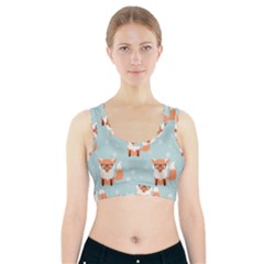 Cute Fox Pattern Sports Bra With Pocket by Bigfootshirtshop