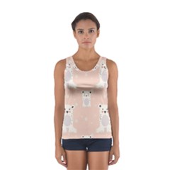 Cute Polar Bear Pattern Sport Tank Top  by Bigfootshirtshop