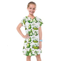 Crocodiles In The Pond Kids  Drop Waist Dress by Bigfootshirtshop