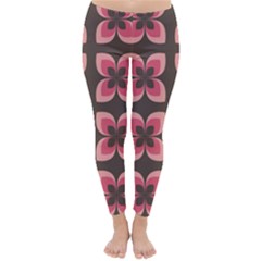 Floral Retro Abstract Flowers Classic Winter Leggings by Celenk