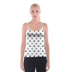 Black Pixel Skull Pirate Spaghetti Strap Top by jumpercat