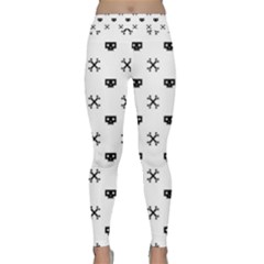 Black Pixel Skull Pirate Classic Yoga Leggings by jumpercat