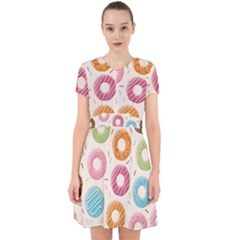 Colored Doughnuts Pattern Adorable In Chiffon Dress by Bigfootshirtshop